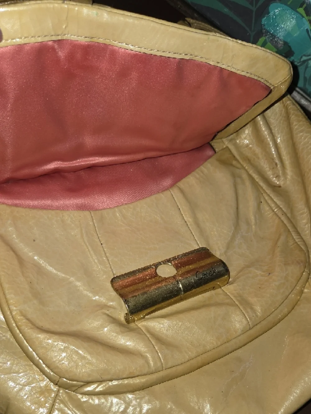 Coach Tan Leather Hobo Bag with Gold Hardware